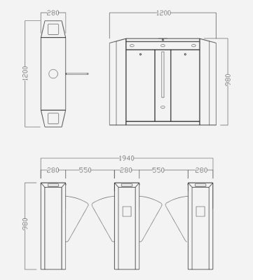 cong an ninh flap barrier turboo e242 3