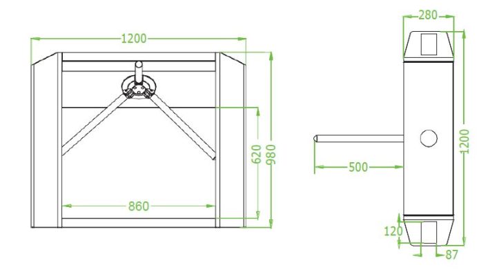 cong xoay tripod zkteco ts2000plus 3