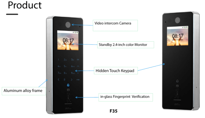 Máy chấm công vân tay ZKTeco F35 (Intercom) - Nhỏ gọn, đa năng, giá tốt

