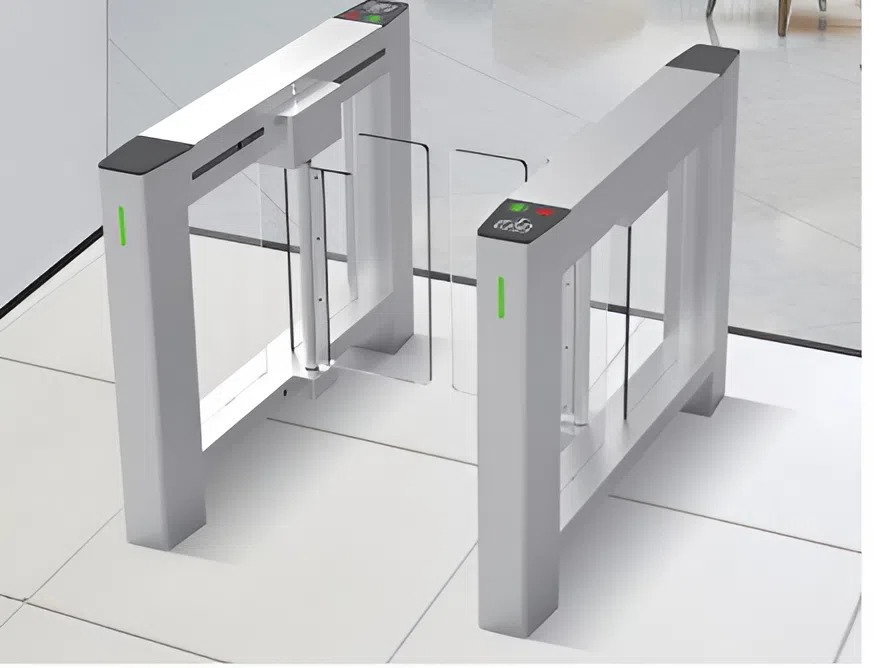 Hình ảnh thực tế Cổng Swing barrier ZKTeco SBTL500 lắp đặt tại tòa nhà