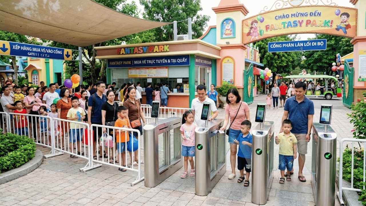 giải pháp cổng phân làn cho khu vui chơi